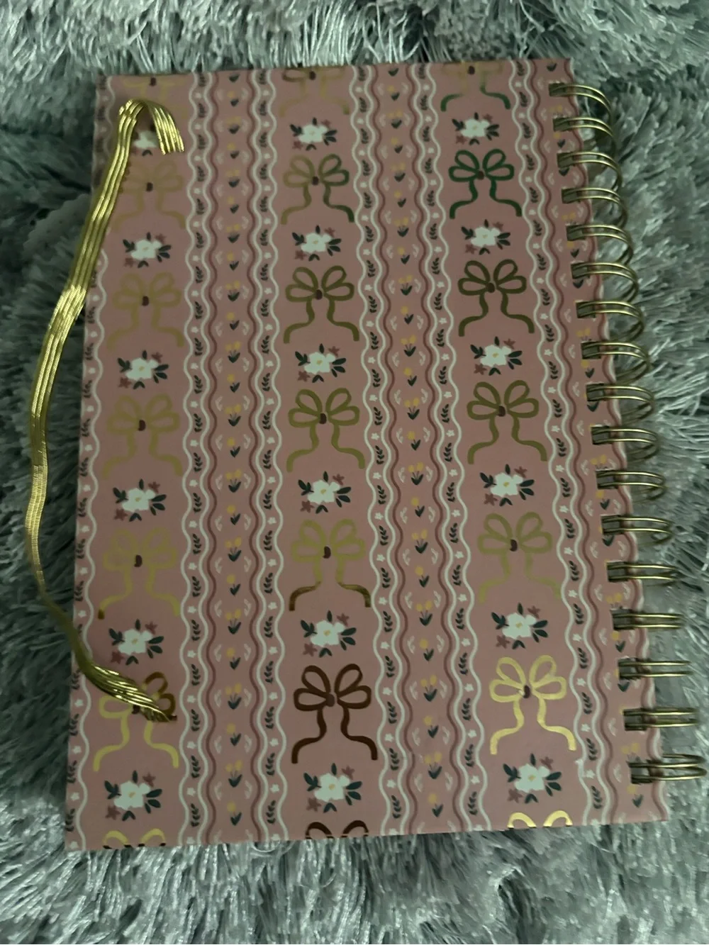 artis Pink Spiral Notebook and Pen Stationery Set with Gold Accents